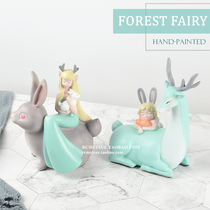Nordic style hand-painted cartoon elves home craft decoration resin deer decoration shop ornaments