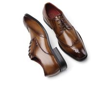 English Lemboque Leather Shoes Mens Business Casual Sculptures Genuine Leather Decent Fitted Leather-like Inter Cloakroom Mens Shoes
