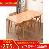 Family luxury all small households European solid wood combination 4 tables and chairs Light luxury oak dining table custom dining table Simple household