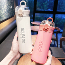 w water cup insulation cups women ins wind high face value net red straw cups cute students children stainless steel water bottle men