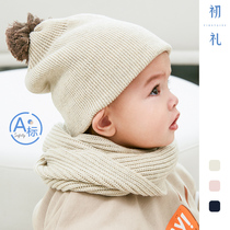 Early gift new baby hat baby wool hat autumn and winter warm double-layer knitted hat hairy hat 0-2 year old winter hat