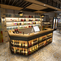 Retro industrial style bar bar table clothing store shop small counter restaurant restaurant cashier corner custom