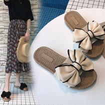 Slippers Female Outwear Home Shoes Single Shoes Black Non-slip Summer With Light Frosted Indoor Flat Bottom Shoes Lady Beach