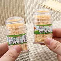 Pagoda Hotel portable Korean creative natural environmental bamboo toothpick supplies Bamboo toothpick boxed transparent tube