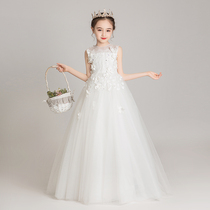 Girl Gown Dress Foreign Air Princess Fluffy Yarn Flowers Children High-end Wedding Dresses Birthday Children Host Piano
