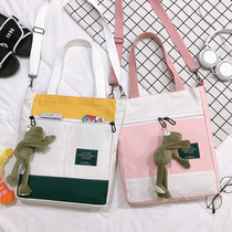 Canvas bag female 2021 new style female bag Japanese bag large capacity wild ins student shoulder crossbody large bag