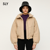 SLY winter new stand-up collar waist short loose thickened cotton jacket female 030DAM30-5050