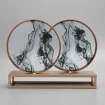 New Chinese Modern Home Furnishing Creative Acrylic Metal Pendulum-like Decent Board Room TV Cabinet Xuan Guan Soft Adornment