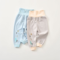 Baby Shang childrens autumn pants high waist belly pants cotton single cotton wool pants baby trousers 3-5 years old