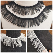 Handmade diy clothing decoration white black bullet-free tassel spike mesh accessories