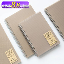 Thickened pp horizontal line blank coil book grid book minimalist life Student Notebook spiral book square grid Gray through