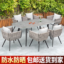 Nordic Outdoor Table And Chairs Patio Outdoor Open-air Terrace Balcony Casual Villa Light Luxurious Light House Rattan chair