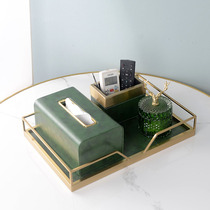 Living room light luxury tissue box luxury paper box luxury paper box high-end three-piece set creative modern Nordic emerald box