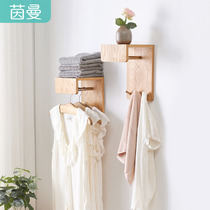 Inman home Modern simple entrance wall hanger oak wall hanging solid wood clothes hook Coat rack Clothes rack