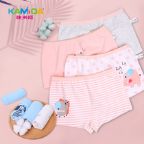 Kamita childrens pure cotton underwear Boys childrens flat angle underwear Medium and large childrens baby four corners shorts for primary school girls
