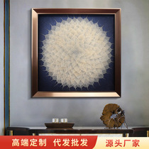  New Chinese three-dimensional decorative painting entrance handmade flower hanging painting Zen Bodhi leaf mural living room ice crystal painting