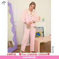 RooMance Ru Man Division Original design Gprint Slumber Color Pyjamas Womens Spring Sleeping Pants Home Suits Two Suits