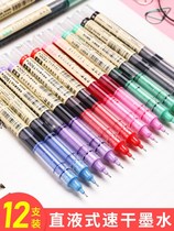 Straight bead liquid pen Straight night bead pen Straight liquid quick-drying Student ball pen Straight flow creative gel pen