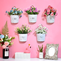 Wrought flower basket flower arrangement hanging basket wall hanging flower pot living room wall decoration hanging pot