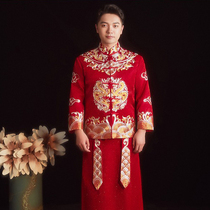 Mens Xiuhe 2021 new groom Chinese dress wedding jacket wedding dress Xiuhe mens Dragon and Phoenix gown men