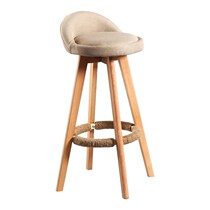 Solid Wood Chairs Bar Chair Bar Chair Retro Chair American Minimalist High Footstool Front Desk Chair Swivel Chair Home Carefree