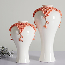 Modern ceramic handicraft vase decoration living room TV counter surface flower simple fashion porcelain flower arrangement