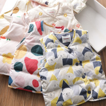 90 white duck down girls down liner vest baby light warm vest Childrens Western style down jacket winter childrens clothing