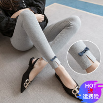 Pregnant woman beats bottom pants for fall outside wearing long pants butterfly knot with slim fit slim fit pants for pregnant woman pants spring and autumn Totbelly pants