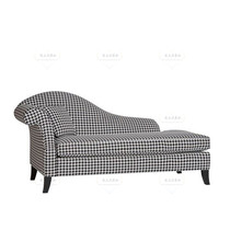 American fabric bedroom beauty couch balcony sofa chair Nordic simple modern thousand bird grid living room
