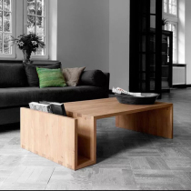 Nordic home modern minimalist living room rectangular solid wood coffee table bedroom log creative Japanese-style bedside cabinet