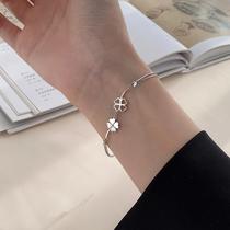 Chow Tai Fook Huanmei 925 sterling silver Clover double-layer bracelet female year New Tide sweet couple handwear ins cold