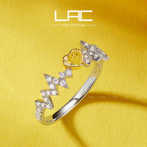 LAC high jewelry natural yellow diamond ring 18K gold inlaid color diamond female ring