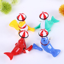 Creative Clockwork Sea Lion Top Ball Upper Chord Animal Toys 1-3-5 Years Old Chain Dolphin Children Puzzle Force Nostalgia