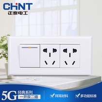 Chint 118 type three position one open two plug with dual control switch socket panel 10 ten ten holes 6 six six holes concealed long strip plug