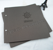 Leather nail change page Western recipe production new display card price tag menu book soft leather edge oil copper