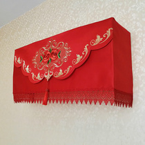 European big red hanging air conditioning cover dust cover boot not take bedroom home wedding festive anti-blowing custom