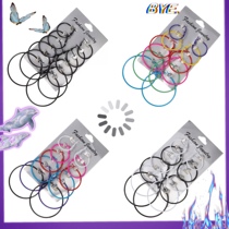 European and American simple personality size black circle ring earrings earring retro Zigang Wind Street ring female tide earrings