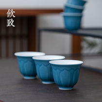Drinking Ruo lotus tea cup Jingdezhen color glaze tea cup handmade tea kung fu personal Master Cup Single Cup