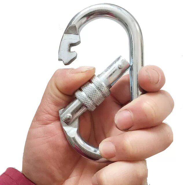 O-shaped spring hook with lock cap safety hook escape rope hanging buckle climbing rope climbing rope fast hanging