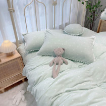 ins little fresh pure color milk suede 4 sets thickened winter coral suede girl hearts main wind bed supplies