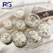 Transparent hemispherical pearl buckle Small fragrant wind womens coat coat buckle Semicircular bulb buckle Hollow pearl buckle socialite button