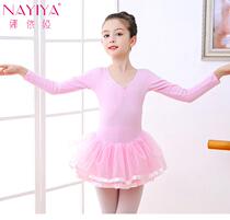 Childrens dance costume four-layer gauze dress one-piece girls suit back bow cotton open stalls