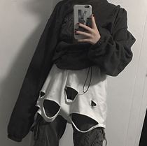  FUNCKFASSS 19SS hole tear casual all-match short-sleeved black white and gray three-color