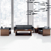 Office sofa modern simple fashion coffee table combination company modern business room trio leather sofa