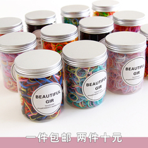 Girl heart candy color disposable rubber band Canned Hairband children baby does not hurt hair tie hair rope head accessories