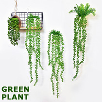 Emulated flower chandelier Vine Green Loo Vine Money Vines With Flower Pots Shelf Fresh Green Plant Decorative Wall Pendulum Pieces