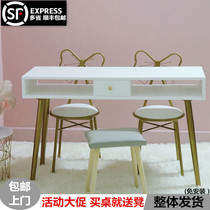 Nail table and chair set combination Nordic Net Red single double double layer manicure table special economical ins paint white