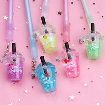 Fruit pendant pen Fresh round ball signature creative set 0 5mm drink cup pair milk tea pendant Korea