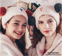  Japan gelato pique Kyoko Fukada The same cute hair ball face wash letter hairband female with hair band