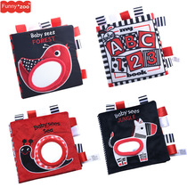 Funnyzoo baby visual inspired cloth book Black and White Enlightenment puzzle Animal Ocean label toy three-dimensional cloth book